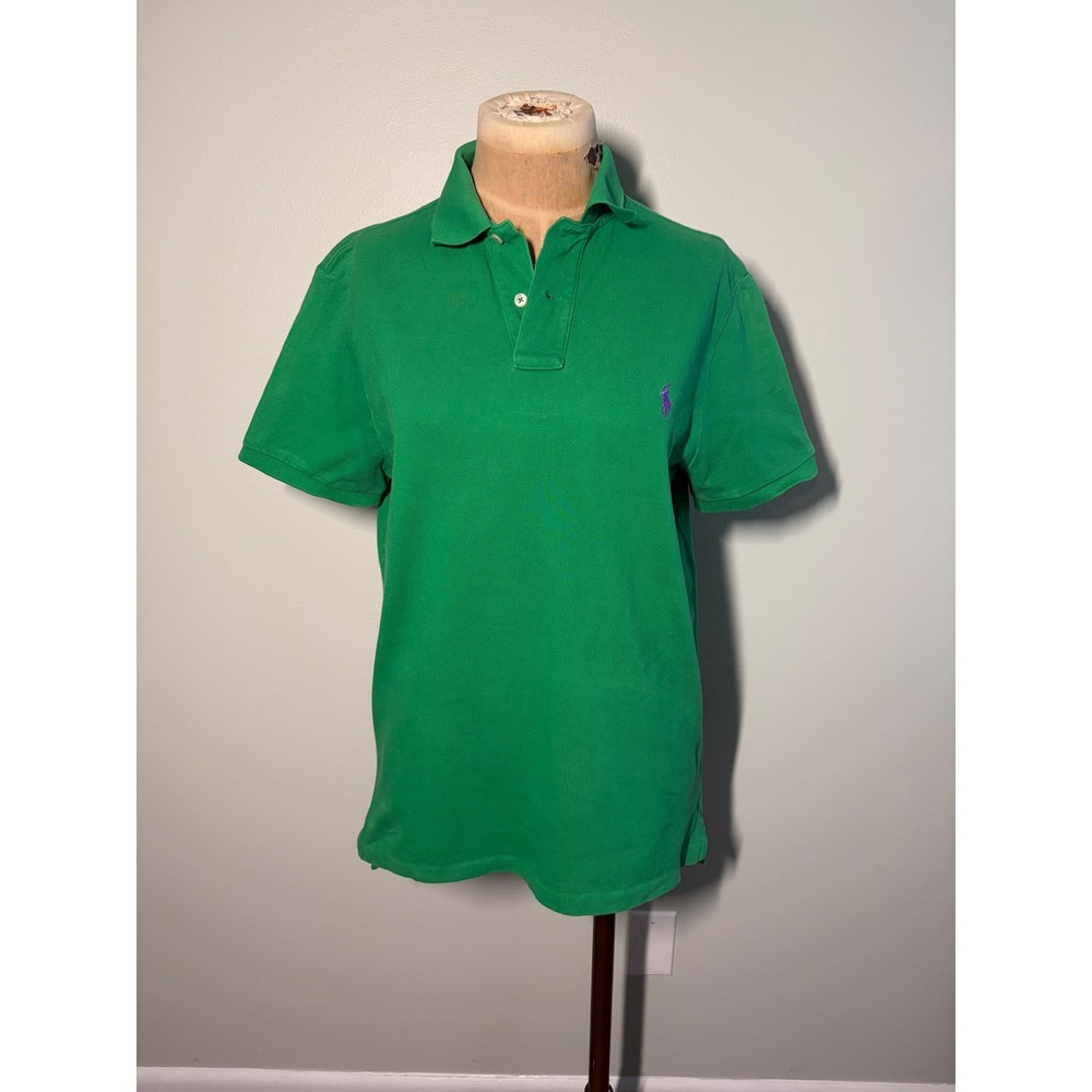 Polo Ralph Lauren Mens Custom Slim Fit Polo Shirt Kelly Green Pony Medium